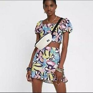 Urban Outfitters Paola Top and Ruffle Mini Skirt S/M NWT